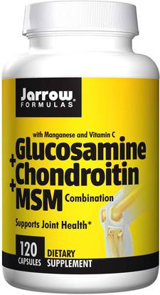 Jarrow Formulas, Glucosamine + Chondroitin + MSM Combination, 120 Capsules ,المكملات الغذائية، شوندروتن الجلوكوزامين