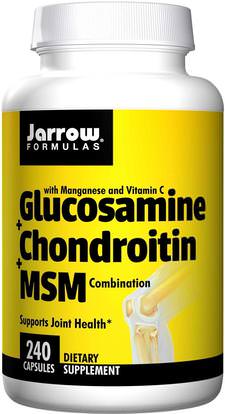 Jarrow Formulas, Glucosamine + Chondroitin + MSM Combination, 240 Capsules ,المكملات الغذائية، شوندروتن الجلوكوزامين