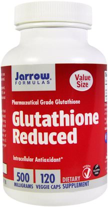 Jarrow Formulas, Glutathione Reduced, 500 mg, 120 Veggie Caps ,المكملات الغذائية، ل الجلوتاثيون