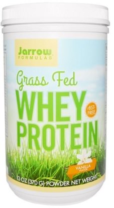 Jarrow Formulas, Grass Fed Whey Protein, Vanilla Flavor, 13 oz (370 g) ,المكملات الغذائية، بروتين مصل اللبن