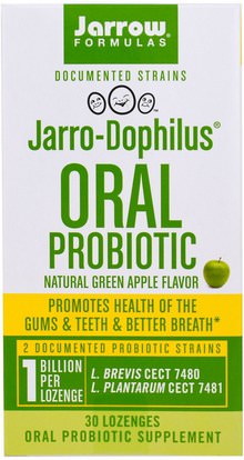 Jarrow Formulas, Jarro-Dophilus Oral Probiotic, 1 Billion, Natural Green Apple Flavor, 30 Lozenges ,المكملات الغذائية، البروبيوتيك