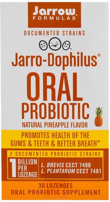 Jarrow Formulas, Jarro-Dophilus, Oral Probiotic, 1 Billion, Natural Pineapple Flavor, 30 Lozenges ,المكملات الغذائية، البروبيوتيك، استقرت البروبيوتيك