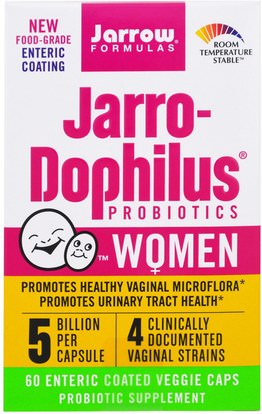 Jarrow Formulas, Jarro-Dophilus Probiotics, Women, 5 Billion, 60 Enteric Coated Veggie Caps ,الصحة، المرأة
