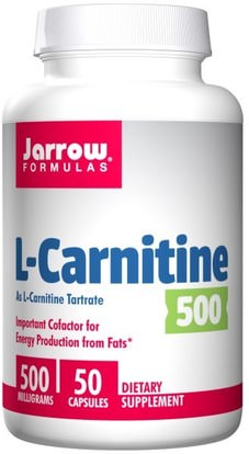 Jarrow Formulas, L-Carnitine 500, 500 mg, 50 Capsules ,المكملات الغذائية، والأحماض الأمينية، ل كارنيتين، ل كارنيتين فوماريت
