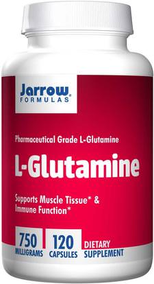 Jarrow Formulas, L-Glutamine, 750 mg, 120 Capsules ,المكملات الغذائية، والأحماض الأمينية، ل الجلوتامين، ل غلوتامين قبعات