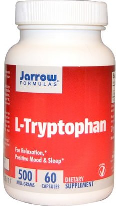 Jarrow Formulas, L-Tryptophan, 500 mg, 60 Veggie Caps ,المكملات الغذائية، ل التربتوفان، والنوم