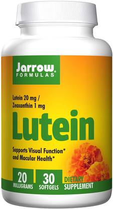 Jarrow Formulas, Lutein, 20 mg, 30 Softgels ,المكملات الغذائية، مضادات الأكسدة، اللوتين