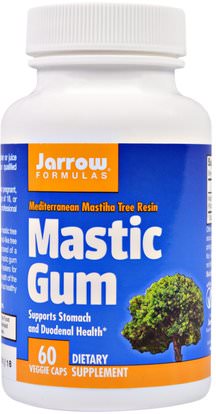 Jarrow Formulas, Mastic Gum, 500 mg, 60 Veggie Caps ,حمام، الجمال، العناية بالأسنان عن طريق الفم، الصمغ ماستيك، الصحة