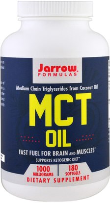 Jarrow Formulas, MCT Oil, 1000 mg, 180 Softgels ,الصحة، الطاقة، النفط مك