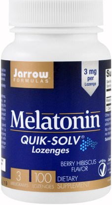 Jarrow Formulas, Melatonin Quick-Solv, 3 mg, Berry Hibiscus Flavor, 100 Lozenges ,المكملات الغذائية، الميلاتونين