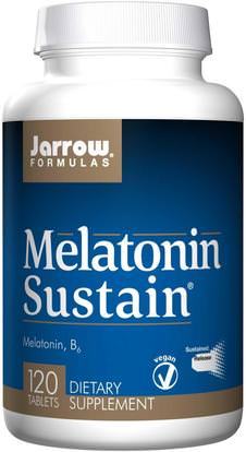 Jarrow Formulas, Melatonin Sustain, 120 Tablets ,والمكملات الغذائية، والنوم، الميلاتونين