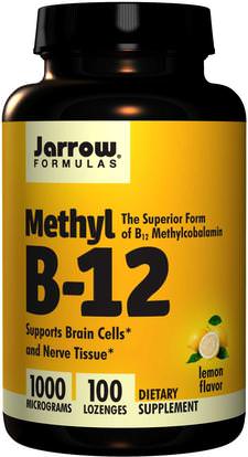 Jarrow Formulas, Methyl B-12, Lemon Flavor, 1000 mcg, 100 Lozenges ,الفيتامينات، فيتامين b12، فيتامين b12 - ميثيلكوبالامين