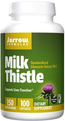 Jarrow Formulas, Milk Thistle, 150 mg, 100 Veggie Caps ,الصحة، السموم، الحليب الشوك (سيليمارين)