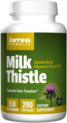 Jarrow Formulas, Milk Thistle, 150 mg, 200 Veggie Caps ,الصحة، السموم، الحليب الشوك (سيليمارين)