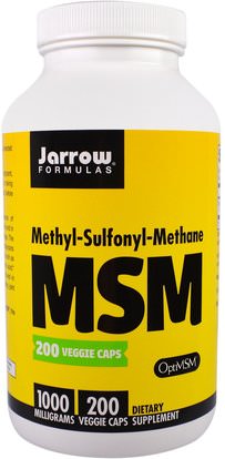 Jarrow Formulas, MSM, Methyl-Sulfonyl-Methane, 1,000 mg, 200 Veggie Caps ,الصحة، التهاب المفاصل، العظام، هشاشة العظام، مسم