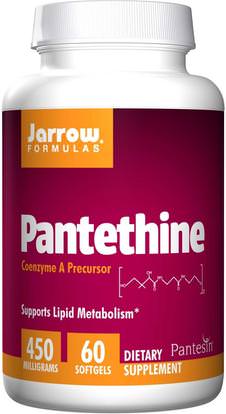Jarrow Formulas, Pantethine, 450 mg, 60 Softgels ,الصحة، دعم الكوليسترول، بانتيثين، الفيتامينات