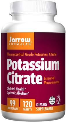 Jarrow Formulas, Potassium Citrate, Skeletal Health, 99 mg, 120 Tablets ,المكملات الغذائية، المعادن، البوتاسيوم