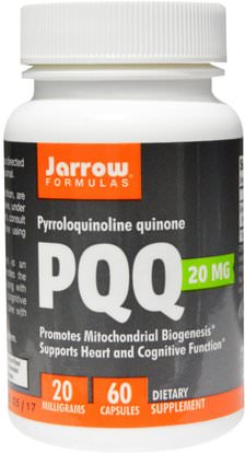 Jarrow Formulas, PQQ (Pyrroloquinoline Quinone), 20 mg, 60 Capsules ,المكملات الغذائية، مضادات الأكسدة، بيك (بيوبق)، مكافحة الشيخوخة