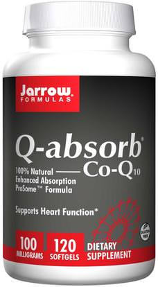 Jarrow Formulas, Q-absorb Co-Q10, 100 mg, 120 Softgels ,المكملات الغذائية، أنزيم q10، coq10