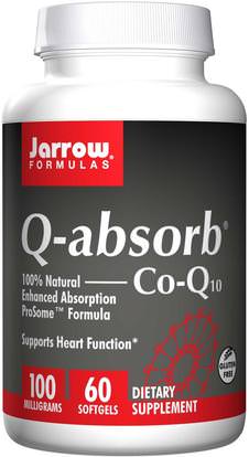 Jarrow Formulas, Q-absorb Co-Q10, 100 mg, 60 Softgels ,المكملات الغذائية، أنزيم q10، coq10