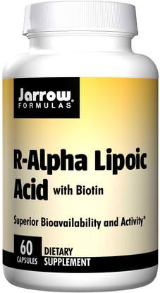 Jarrow Formulas, R-Alpha Lipoic Acid, with Biotin, 60 Capsules ,والمكملات الغذائية، ومضادات الأكسدة، ألفا حمض ليبويك، ألفا حمض ليبويك 100 ملغ
