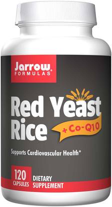 Jarrow Formulas, Red Yeast Rice + Co-Q10, 120 Capsules ,المكملات الغذائية، أنزيم q10، دعم الكوليسترول، الأرز الخميرة الحمراء + أنزيم q10