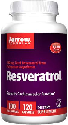 Jarrow Formulas, Resveratrol, 100 mg, 120 Veggie Caps ,المكملات الغذائية، ريسفيراترول