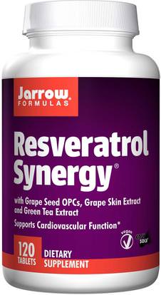 Jarrow Formulas, Resveratrol Synergy, 120 Tablets ,المكملات الغذائية، ريسفيراترول، بتيروستيلبين