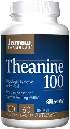 Jarrow Formulas, Theanine 100, 100 mg, 60 Veggie Caps ,المكملات الغذائية، والأحماض الأمينية، ل الثيانين