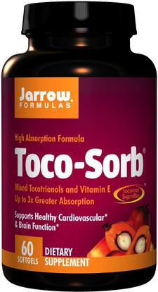 Jarrow Formulas, Toco-Sorb, Mixed Tocotrienols and Vitamin E, 60 Softgels ,الفيتامينات، فيتامين e، فيتامين e توكوترينولز
