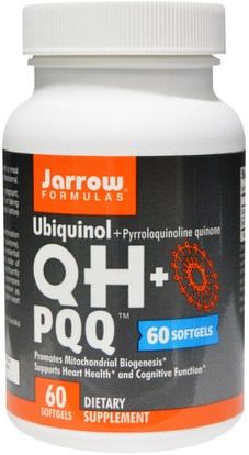 Jarrow Formulas, Ubiquinol, QH+ PQQ, 60 Softgels ,المكملات الغذائية، مضادات الأكسدة، بيك (بيوبق)، مكافحة الشيخوخة