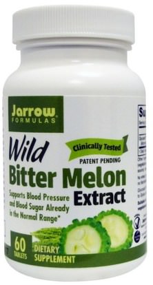 Jarrow Formulas, Wild Bitter Melon Extract, 60 Tablets ,والصحة، وسكر الدم، وضغط الدم