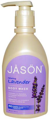 Jason Natural, Body Wash, Calming Lavender, 30 fl oz (887 ml) ,حمام، الجمال، هلام الاستحمام