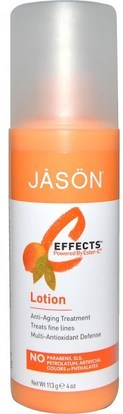 Jason Natural, C-Effects, Lotion, 4 oz (113 g) ,الصحة، المرأة، ألفا حمض ليبويك الكريمات رذاذ، العناية بالوجه