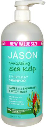 Jason Natural, Everyday Shampoo, Smoothing Sea Kelp, 32 fl oz (946 ml) ,حمام، الجمال، الشامبو، الشعر، فروة الرأس، مكيف