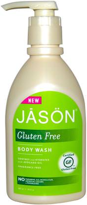 Jason Natural, Gluten Free Body Wash, Fragrance Free, 30 fl oz (887 ml) ,حمام، الجمال، هلام الاستحمام