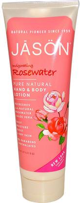Jason Natural, Hand & Body Lotion, Rosewater, 8 oz (227 g) ,حمام، الجمال، غسول الجسم