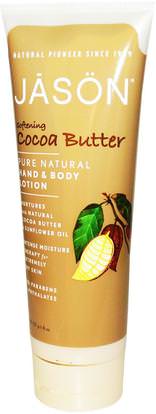 Jason Natural, Hand & Body Lotion, Softening Cocoa Butter, 8 oz (227 g) ,حمام، الجمال، غسول الجسم