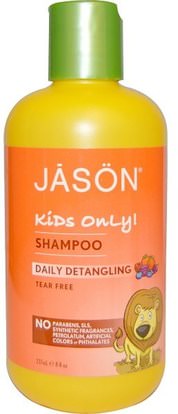 Jason Natural, Kids Only!, Shampoo, Daily Detangling, 8 fl oz (237 ml) ,حمام، الجمال، الشامبو، أطفال الشامبو