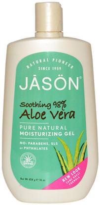 Jason Natural, Moisturizing Gel, Aloe Vera, 16 oz (454 g) ,حمام، الجمال، الألوة فيرا كريم محلول هلام