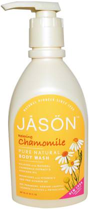Jason Natural, Pure Natural Body Wash, Relaxing Chamomile, 30 fl oz (887 ml) ,حمام، الجمال، هلام الاستحمام