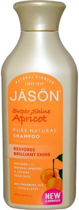 Jason Natural, Pure Natural Shampoo, Super Shine Apricot, 16 fl oz (473 ml) ,حمام، الجمال، الشامبو، الشعر، فروة الرأس، مكيف
