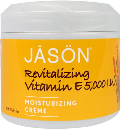 Jason Natural, Revitalizing Vitamin E, 5,000 IU, 4 oz (113 g) ,الصحة، الجلد، فيتامين e كريم النفط، الجمال، العناية بالوجه، الكريمات المستحضرات، الأمصال