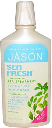 Jason Natural, Sea Fresh, Mouthwash, Sea Spearmint, 16 fl oz (473 ml) ,حمام، الجمال، شفهي، الأسنان، تهتم، غسول الفم