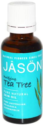 Jason Natural, Skin Oil, Purifying Tea Tree, 1 fl oz (30 ml) ,حمام، الجمال، الزيوت العطرية الزيوت، زيت شجرة الشاي، ماكياج، العناية بالأظافر