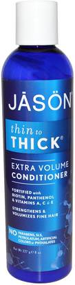 Jason Natural, Thin to Thick, Extra Volume Conditioner, 8 oz (227 g) ,حمام، الجمال، مكيفات، الشعر، فروة الرأس، الشامبو، مكيف