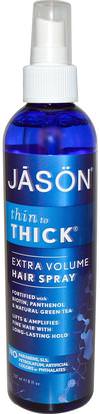 Jason Natural, Thin to Thick, Extra Volume Hair Spray, 8 fl oz (237 ml) ,حمام، الجمال، الشعر، فروة الرأس، رذاذ الشعر الطبيعي
