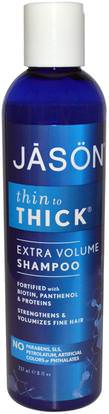 Jason Natural, Thin to Thick, Extra Volume Shampoo, 8 fl oz (237 ml) ,حمام، الجمال، الشامبو، حمض الساليسيليك