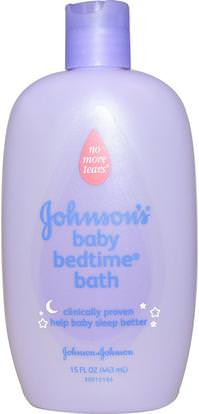 Johnsons Baby, Baby Bedtime Bath, 15 fl oz (443 ml) ,حمام، الجمال، هلام الاستحمام، الاطفال غسل الجسم، هلام الاستحمام الاطفال، صحة الأطفال، حمام الاطفال