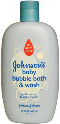Johnsons Baby, Baby Bubble Bath & Wash, 15 fl oz (443 ml) ,حمام، الجمال، حمام الفقاعة